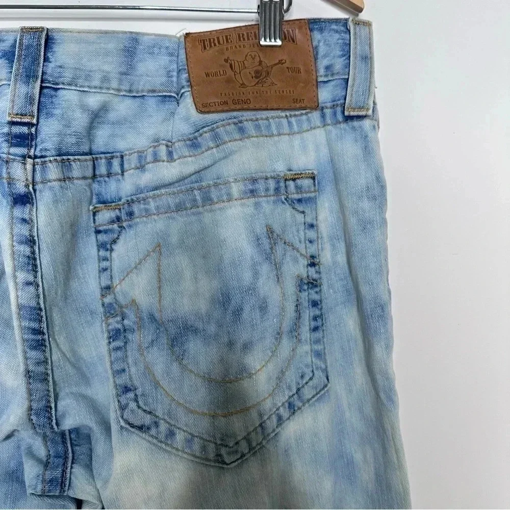 True Religion Mens Light Antelope Bleached Geno Slim Jeans